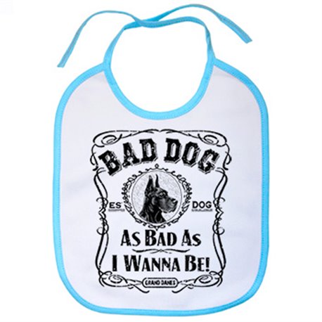 Babero frase perro raza Grand Danes negro Bad dog as bad as I wanna be