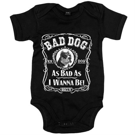 Body bebé frase perro raza American Bully Bad dog as bad as I wanna be