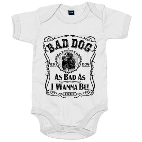 Body bebé frase perro raza Cocker Bad dog as bad as I wanna be