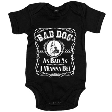Body bebé frase perro raza Gran Danes Bad dog as bad as I wanna be