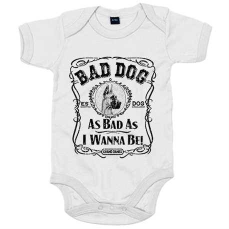 Body bebé frase perro raza Gran Danes Bad dog as bad as I wanna be