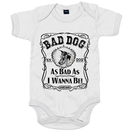 Body bebé frase perro raza Grand Danes Bad dog as bad as I wanna be