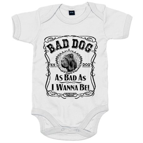 Body bebé frase perro raza Mastín Napolitano Napolitan Mastiff Bad dog as bad as I wanna be
