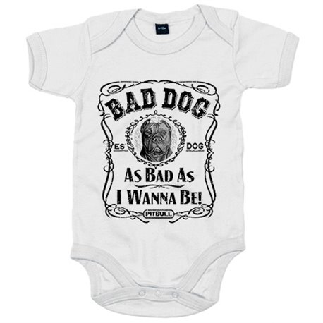 Body bebé frase perro raza Pitbull Bad dog as bad as I wanna be