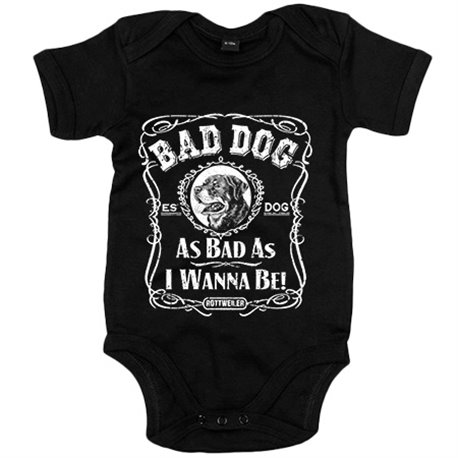 Body bebé frase perro raza Rottweiler Bad dog as bad as I wanna be
