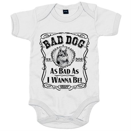 Body bebé frase perro raza Siberian Husky Bad dog as bad as I wanna be