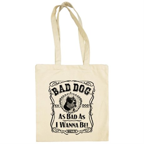 Bolsa de tela frase perro raza American Bully Bad dog as bad as I wanna be