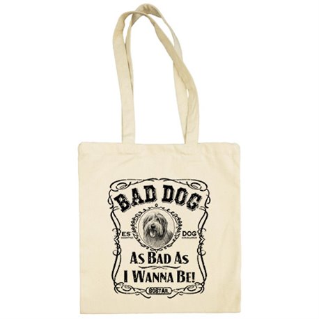 Bolsa de tela frase perro raza Bobtail Bad dog as bad as I wanna be