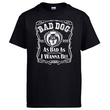 Camiseta frase perro raza Alaskan Malamute Bad dog as bad as I wanna be