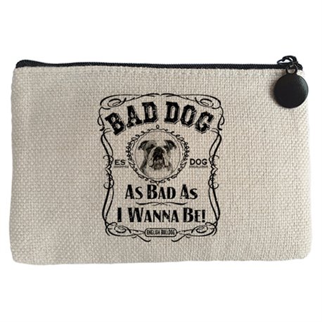 Monedero frase perro raza English Bulldog Bad dog as bad as I wanna be