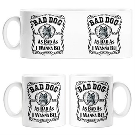 Taza frase perro raza Collie Bad dog as bad as I wanna be