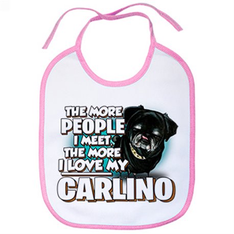 Babero I love my Carlino Black raza perro
