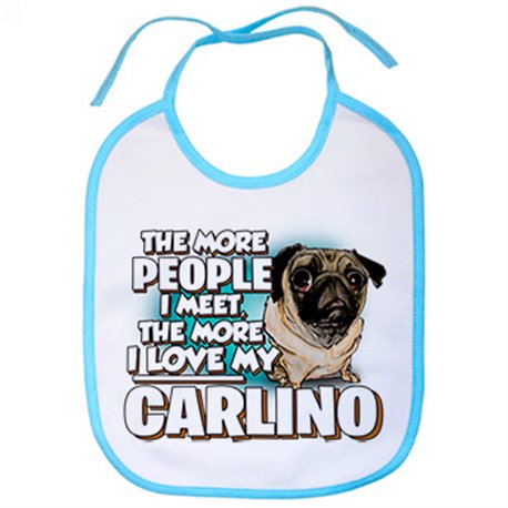Babero I love my Carlino raza perro
