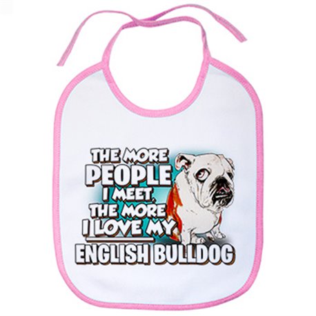 Babero I love my English Bulldog enamorado de mi mascota raza perro