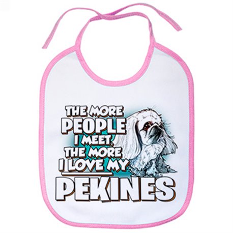 Babero I love my Pekines Blanco raza perro