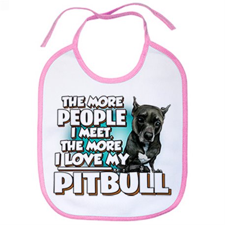 Babero I love my Pitbull negro raza perro