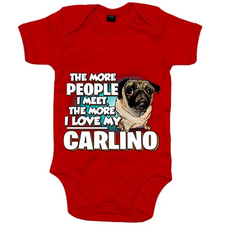 Body bebé I love my Carlino raza perro