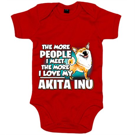 Body bebé I love my dog Akita Inu raza perro