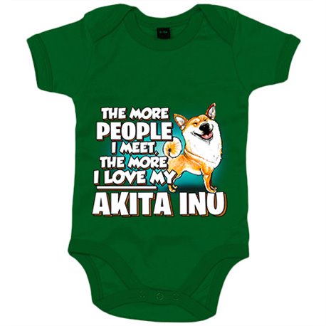 Body bebé I love my dog Akita Inu raza perro