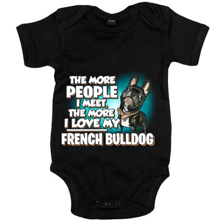 Body bebé I love my French Bulldog Black raza perro