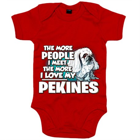 Body bebé I love my Pekines Blanco raza perro
