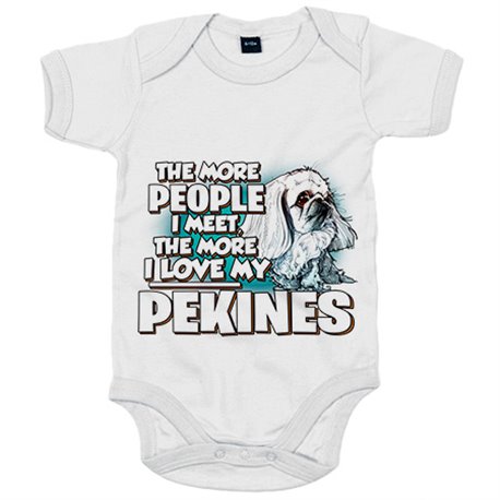 Body bebé I love my Pekines Blanco raza perro