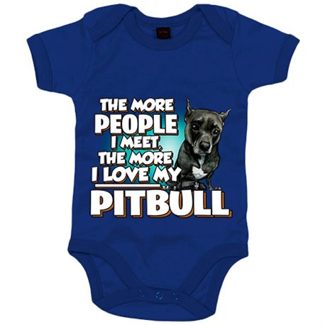 Body bebé I love my Pitbull negro raza perro