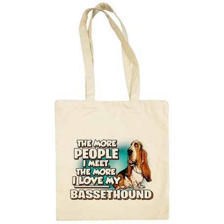 Bolsa de tela I love my Bassethound raza perro