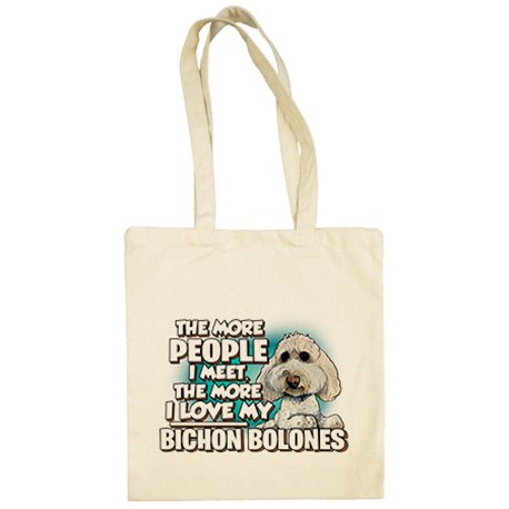 Bolsa de tela I love my Bichon Bolones raza perro