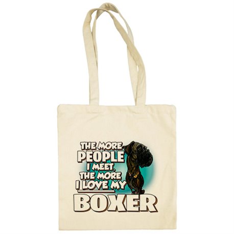 Bolsa de tela I love my Boxer Atigrado raza perro