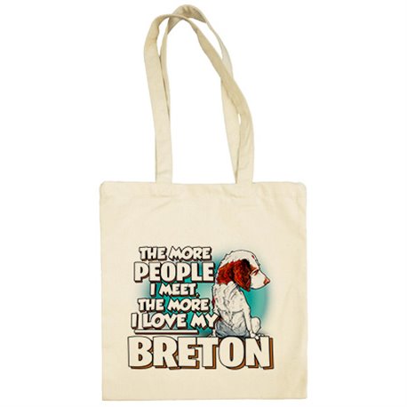 Bolsa de tela I love my Breton raza perro
