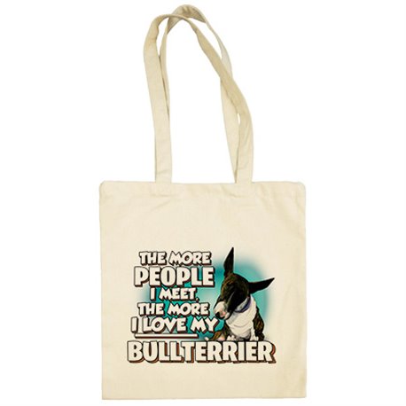 Bolsa de tela I love my Bullterrier Atigrado raza perro