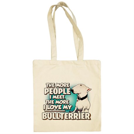 Bolsa de tela I love my Bullterrier raza perro