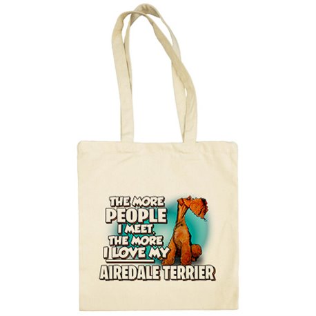 Bolsa de tela I love my dog Airedale Terrier raza perro