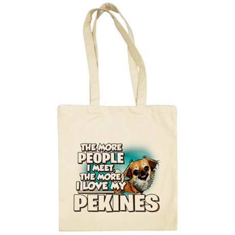 Bolsa de tela I love my Pekines raza perro