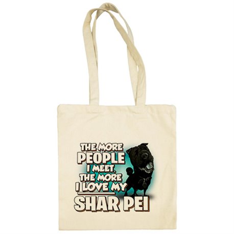 Bolsa de tela I love my Shar Pei Black raza perro