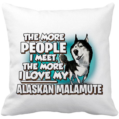 Cojín con relleno I love my Alaskan Malamute raza perro