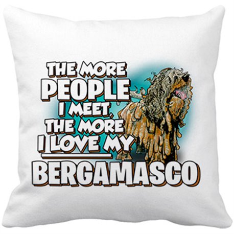Cojín con relleno I love my Bergamasco raza perro