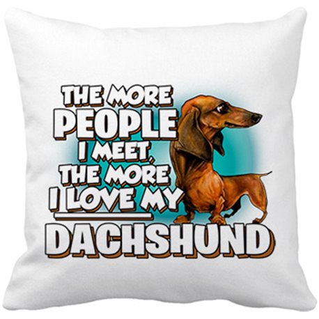 Cojín con relleno I love my Dachshund mascota raza perro