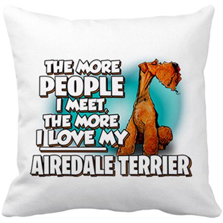 Cojín con relleno I love my dog Airedale Terrier raza perro