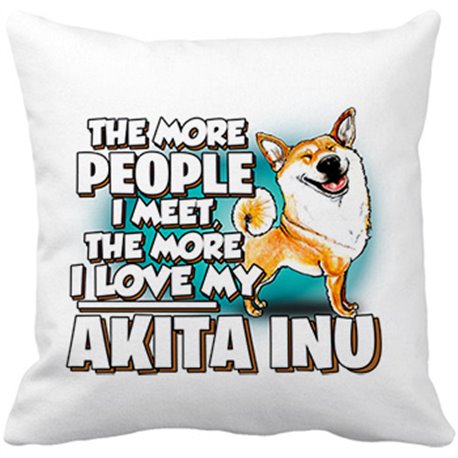 Cojín con relleno I love my dog Akita Inu raza perro