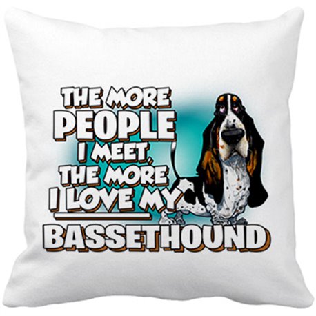 Cojín con relleno I love my dog Bassethound raza perro