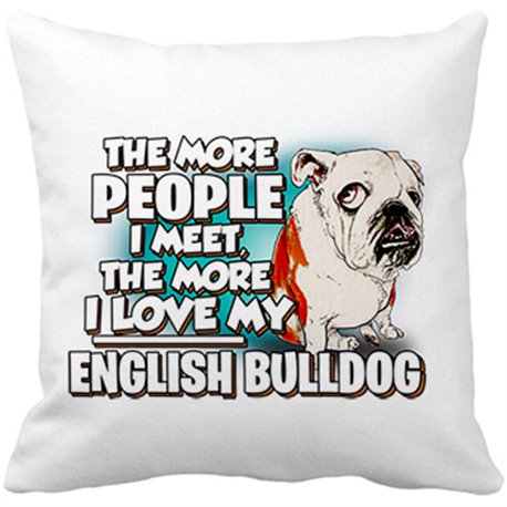Cojín con relleno I love my English Bulldog enamorado de mi mascota raza perro