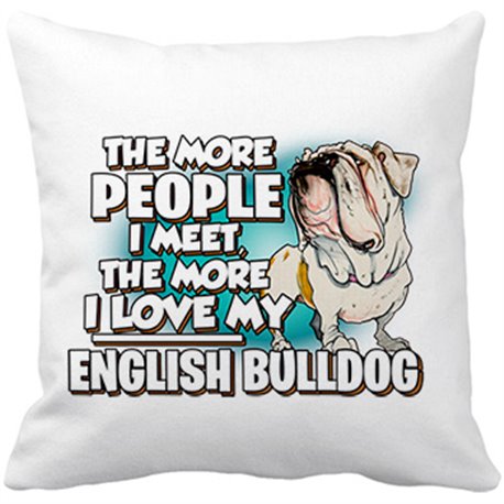 Cojín con relleno I love my English Bulldog raza perro