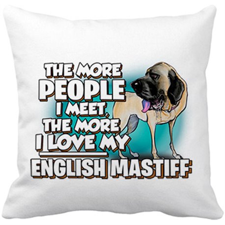 Cojín con relleno I love my English Mastiff Mastín raza perro