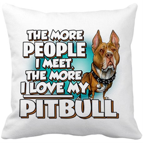 Cojín con relleno I love my Pitbull raza perro