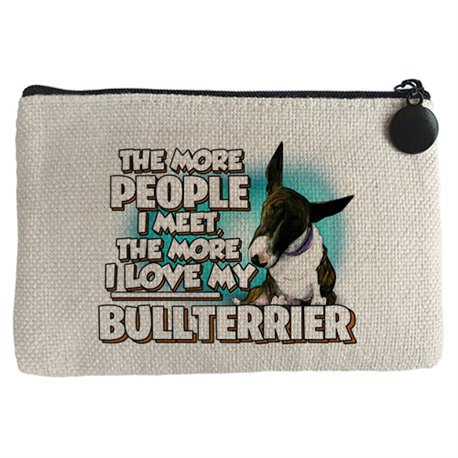 Monedero I love my Bullterrier Atigrado raza perro