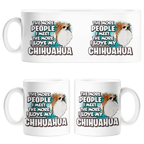 Taza I love my Chihuahua long hair raza perro