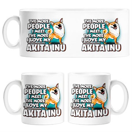 Taza I love my dog Akita Inu raza perro