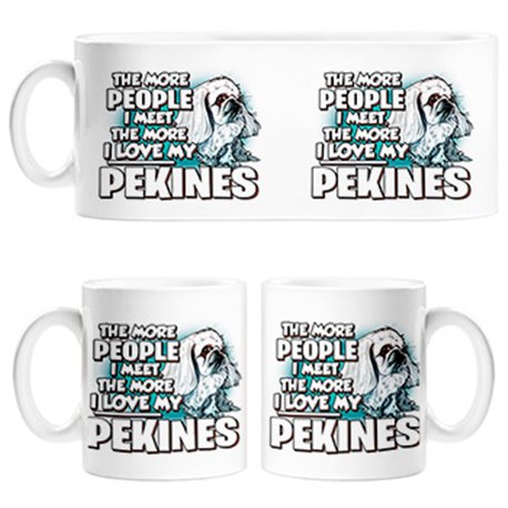 Taza I love my Pekines Blanco raza perro